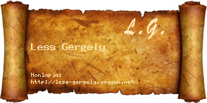 Less Gergely névjegykártya